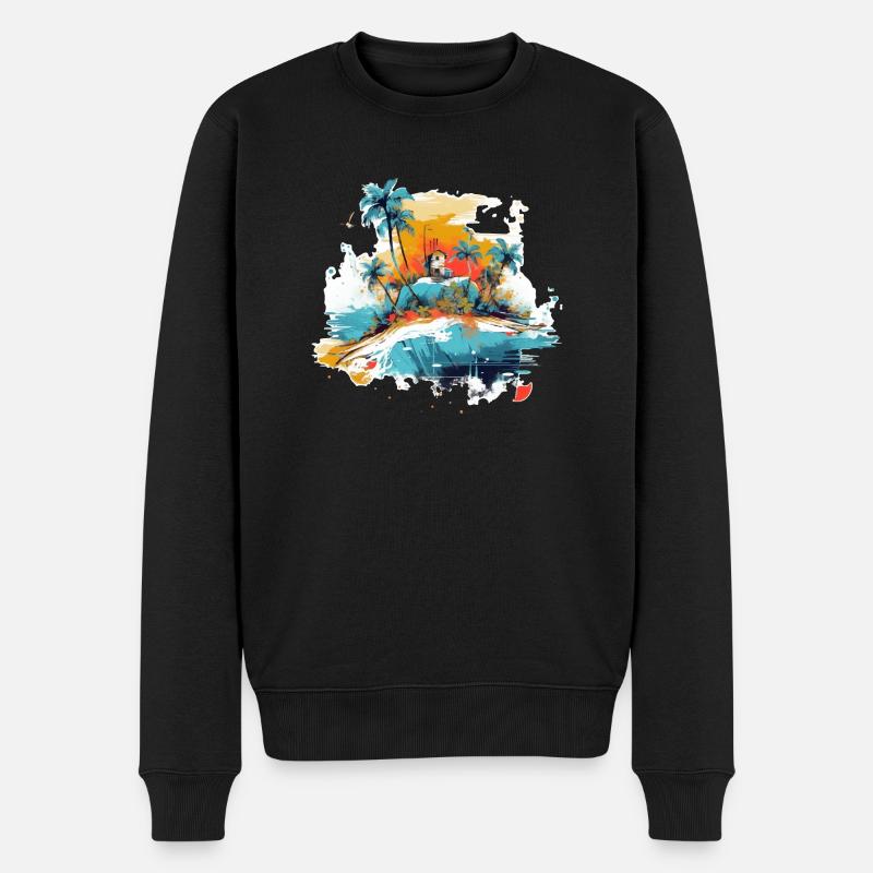 Paradis tropical - Pull Premium bio Homme - noir