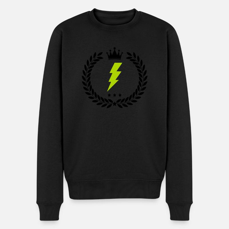 wappen blitz - Männer Premium Bio Pullover - Schwarz
