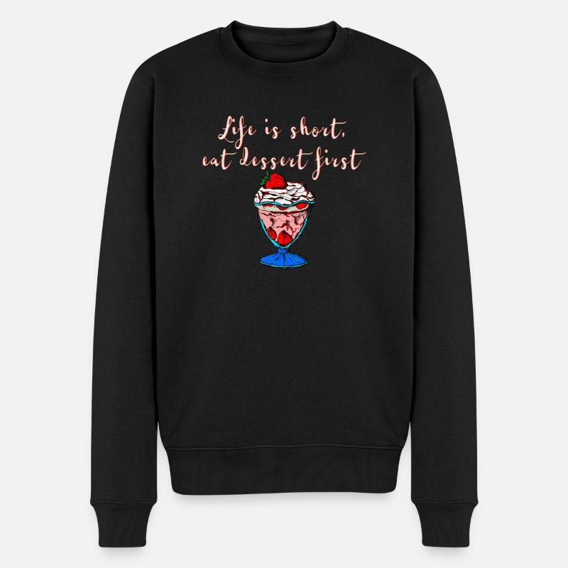 Life is short - Männer Premium Bio Pullover - Schwarz