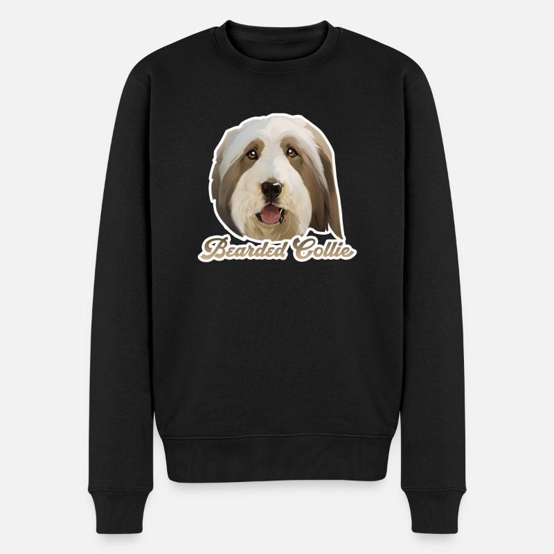 Bärtiger Collie - Männer Premium Bio Pullover - Schwarz