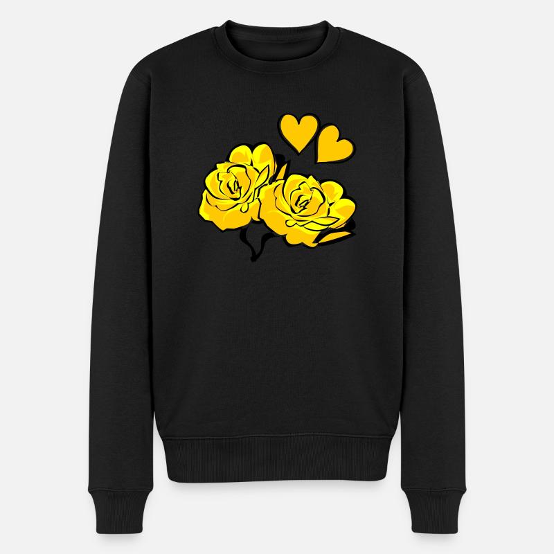 roses - Männer Premium Bio Pullover - Schwarz