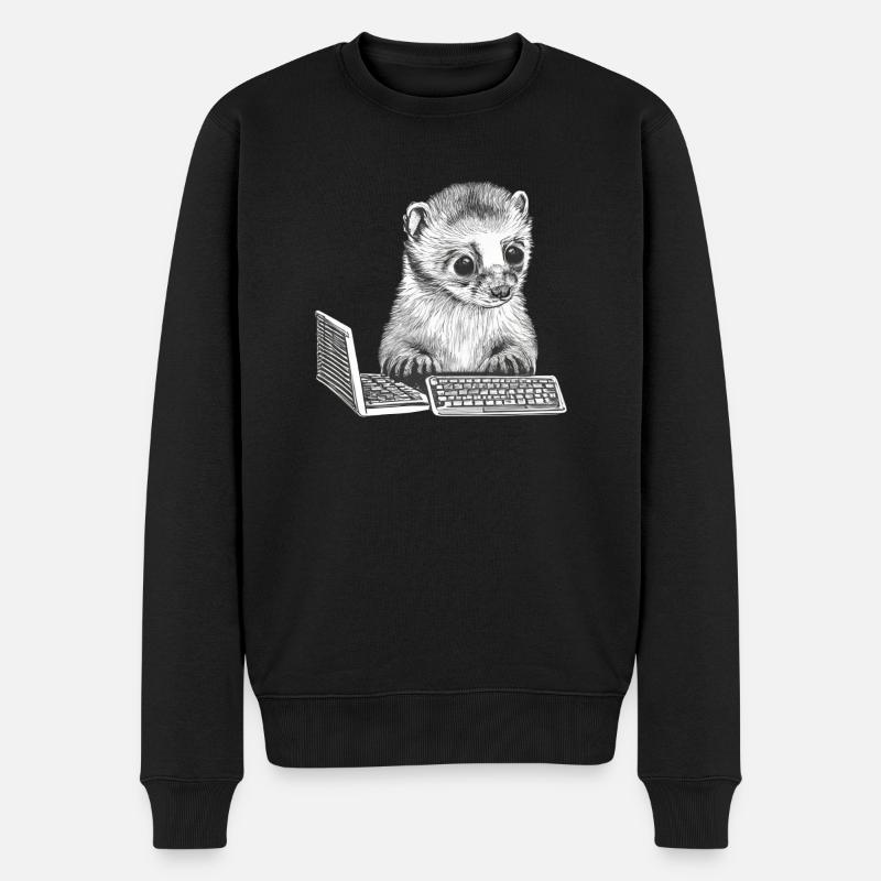 NIEDLICHES GEEK-FRETTCHEN - Männer Premium Bio Pullover - Schwarz