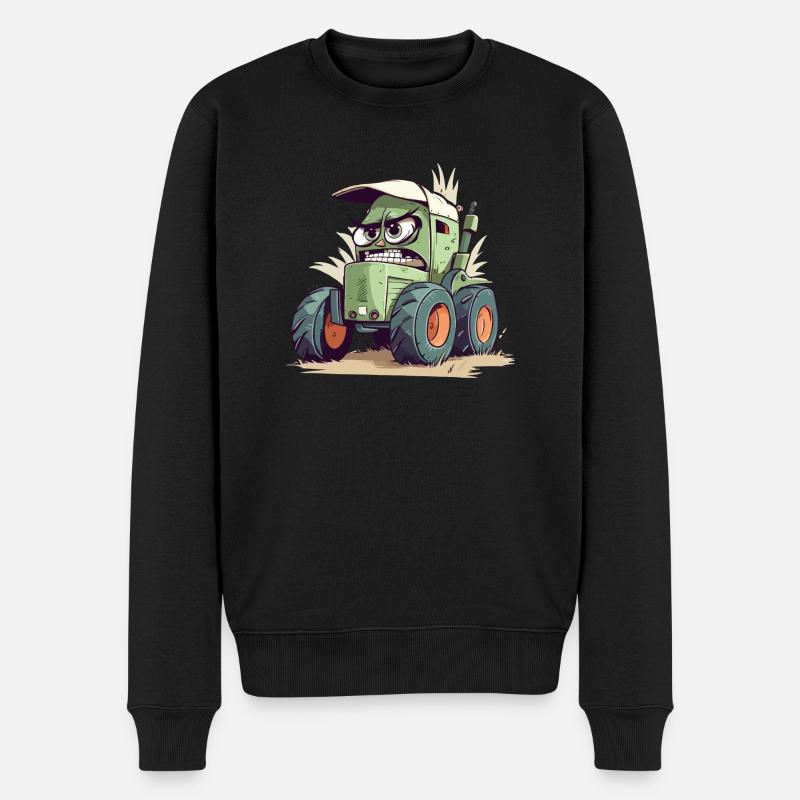 Kanzy der wütende Traktor - Männer Premium Bio Pullover - Schwarz