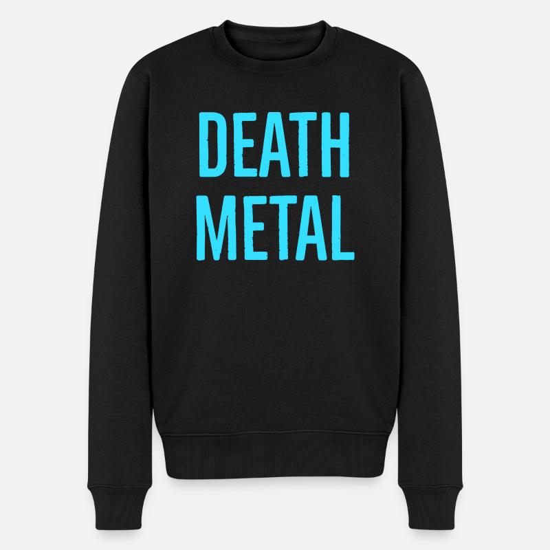 deathmetallightblue - Männer Premium Bio Pullover - Schwarz