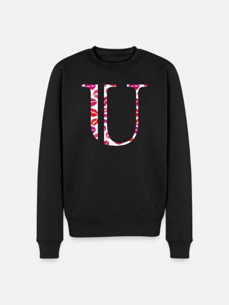 Lettre u bisous - Männer Premium Bio Pullover - Schwarz