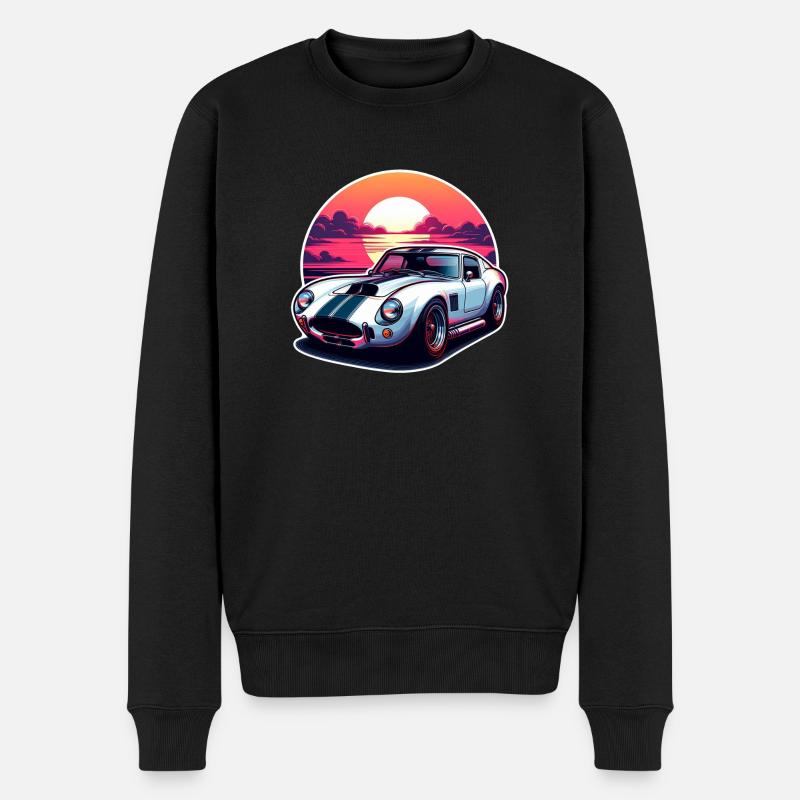 Oldtimer Sonnenuntergang - Männer Premium Bio Pullover - Schwarz