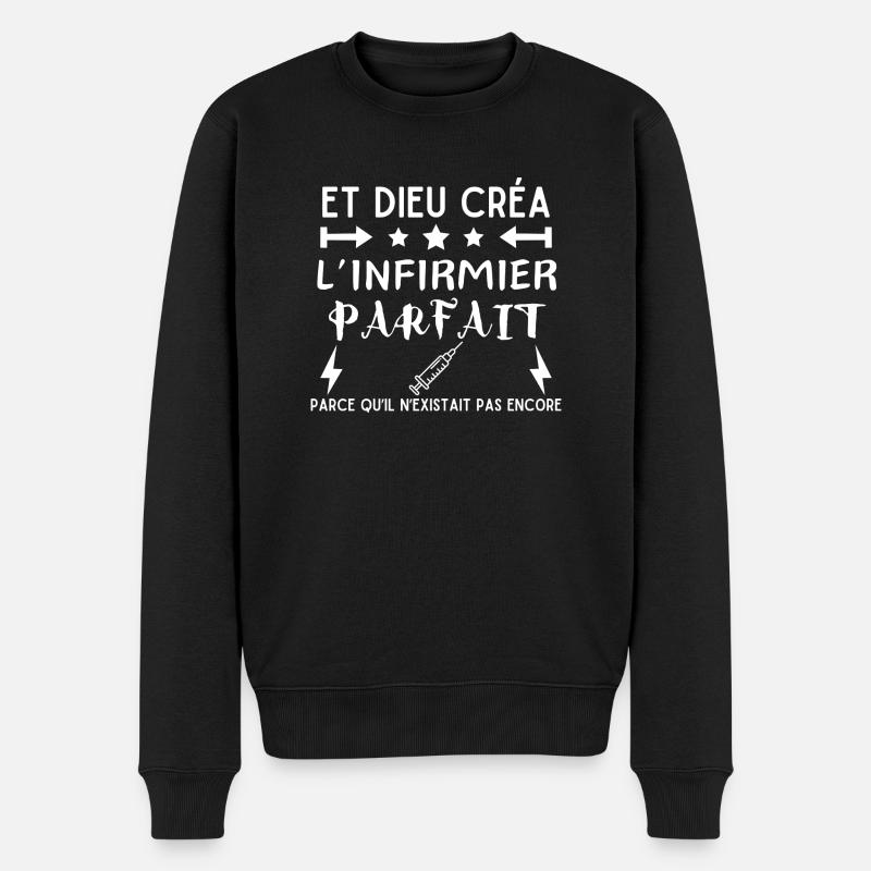 DIEU CREA L'INFIRMIER PARFAIT - Pull Premium bio Homme - noir