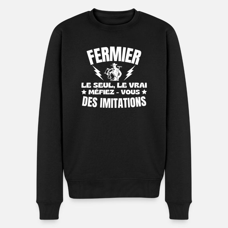 FERMIER LE SEUL LE VRAI - Pull Premium bio Homme - noir
