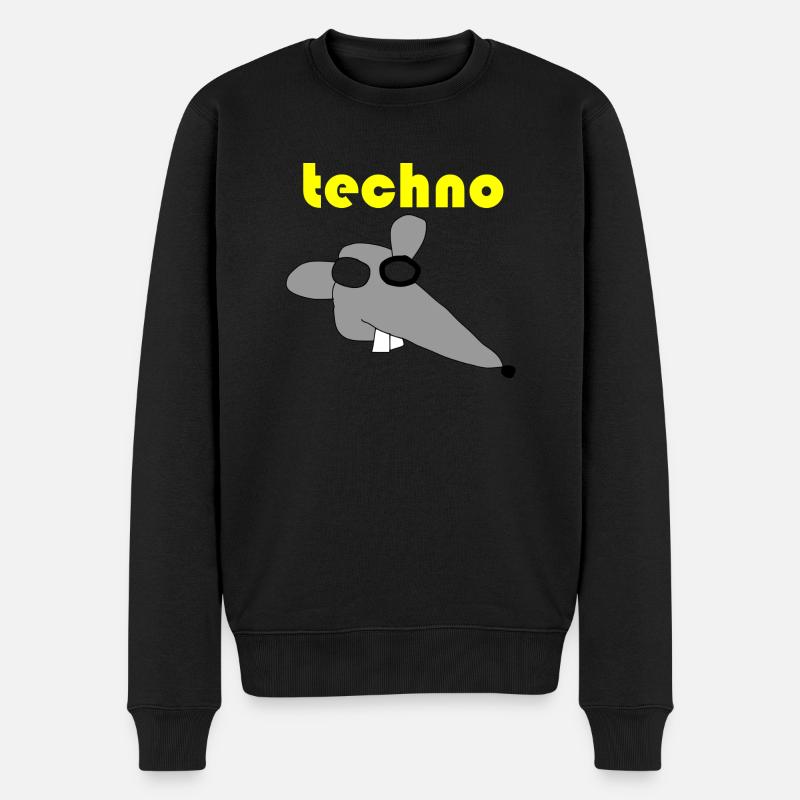 techno maus 3 - Männer Premium Bio Pullover - Schwarz