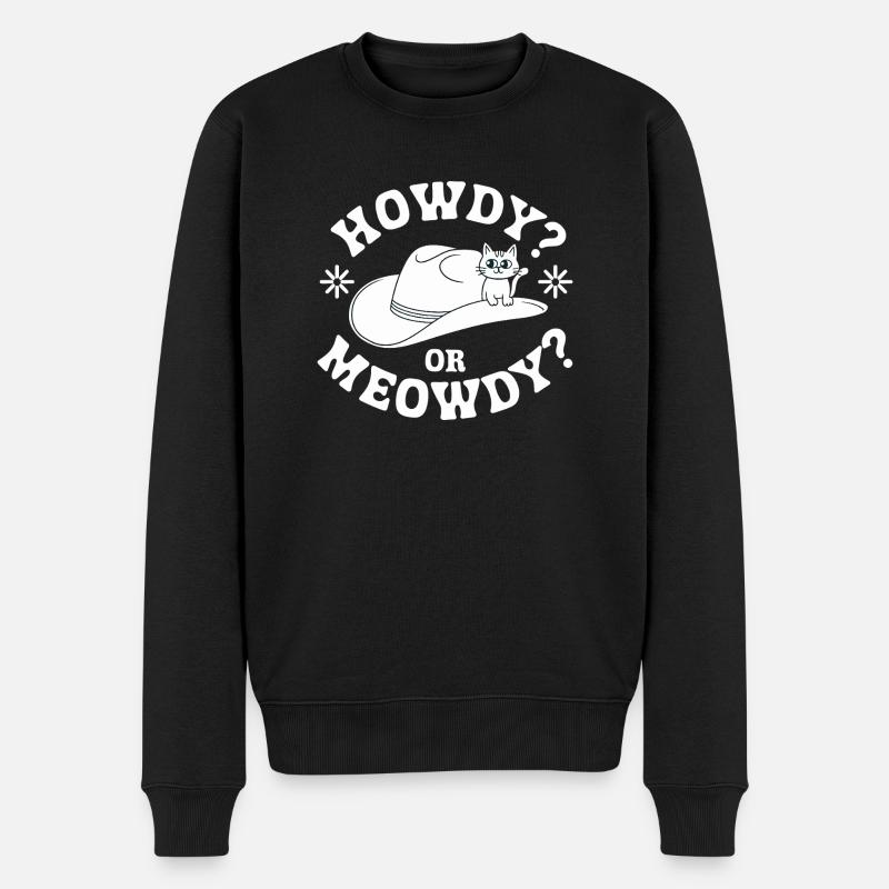 Hallo oder Mauzi? - Männer Premium Bio Pullover - Schwarz