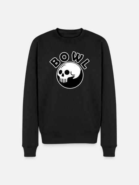 Kranium Bowling Kugle - Skål Design - Økologisk premium-sweatshirt til mænd - sort