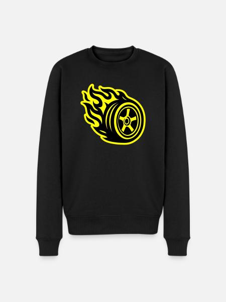 Tire Flame Car - Men's Premium Organic Jumper - black