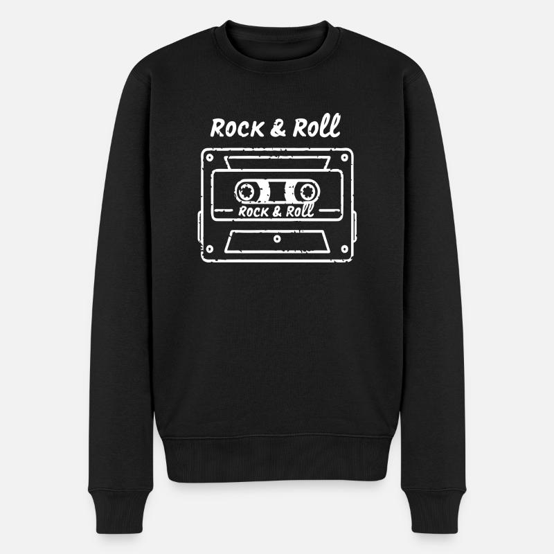Klassischer Rock'n'Roll - Männer Premium Bio Pullover - Schwarz