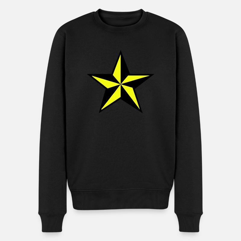 Nautischer Stern Star - Männer Premium Bio Pullover - Schwarz