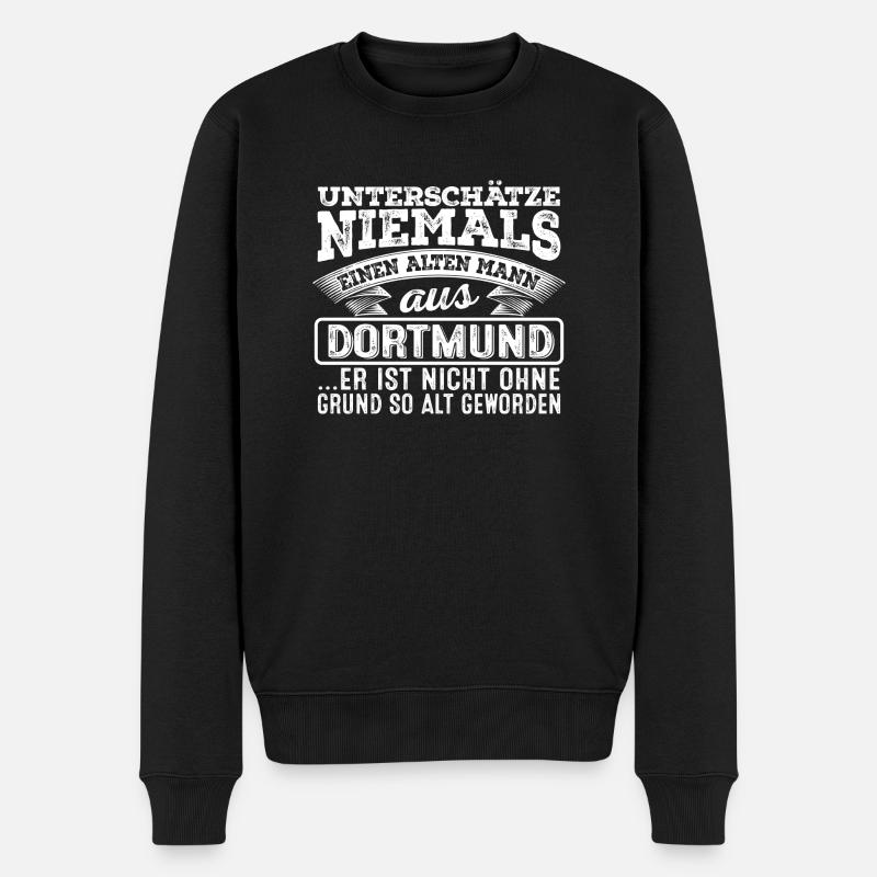 Der alte Mann aus DORTMUND - Männer Premium Bio Pullover - Schwarz