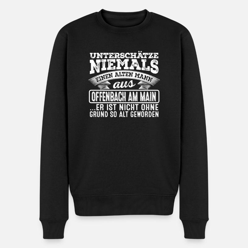 Der alte Mann aus OFFENBACH AM MAIN - Männer Premium Bio Pullover - Schwarz