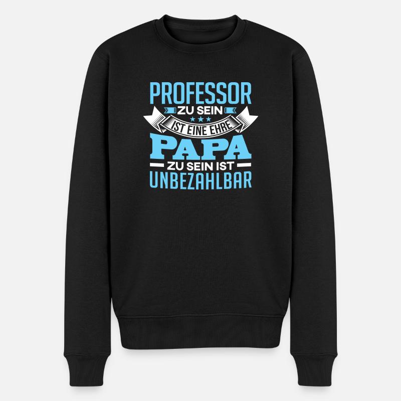 PROFESSOR und Papa - Männer Premium Bio Pullover - Schwarz