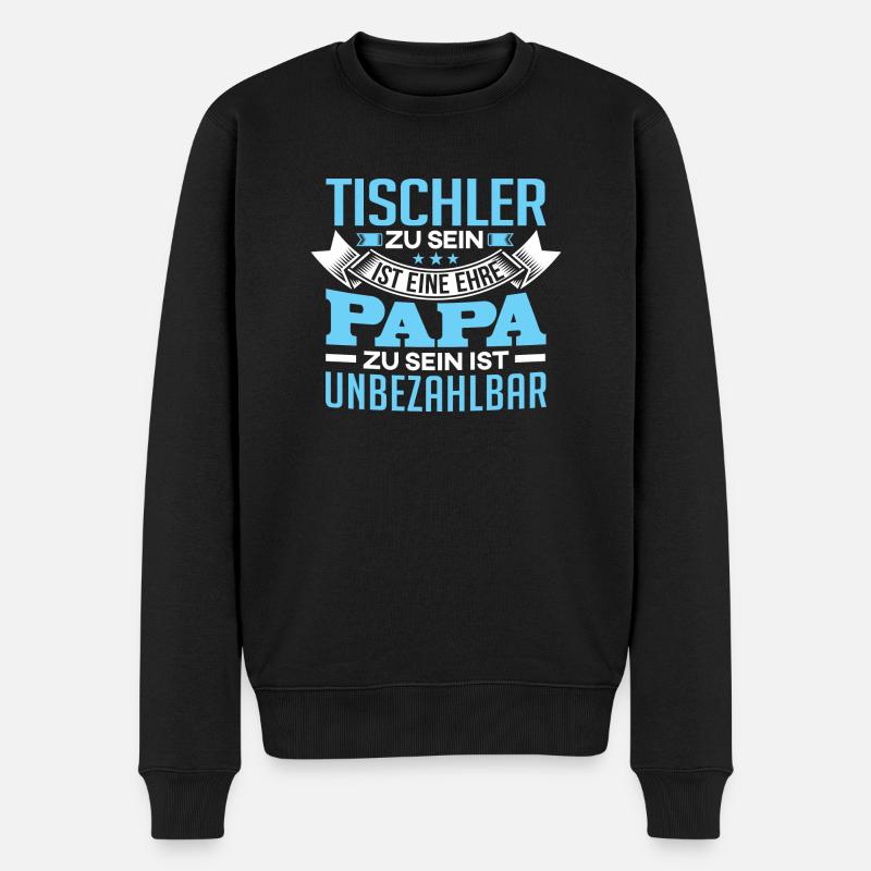 TISCHLER und Papa - Männer Premium Bio Pullover - Schwarz