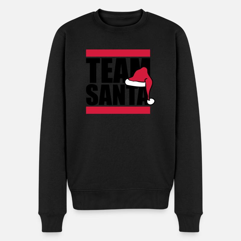 freunde crew team frohe christmas weihnachtsmann n - Männer Premium Bio Pullover - Schwarz