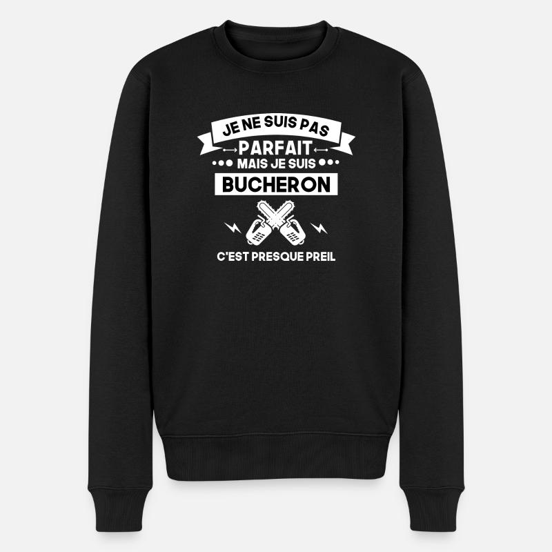 pas parfait mais bucheron , bûcheron - Pull Premium bio Homme - noir