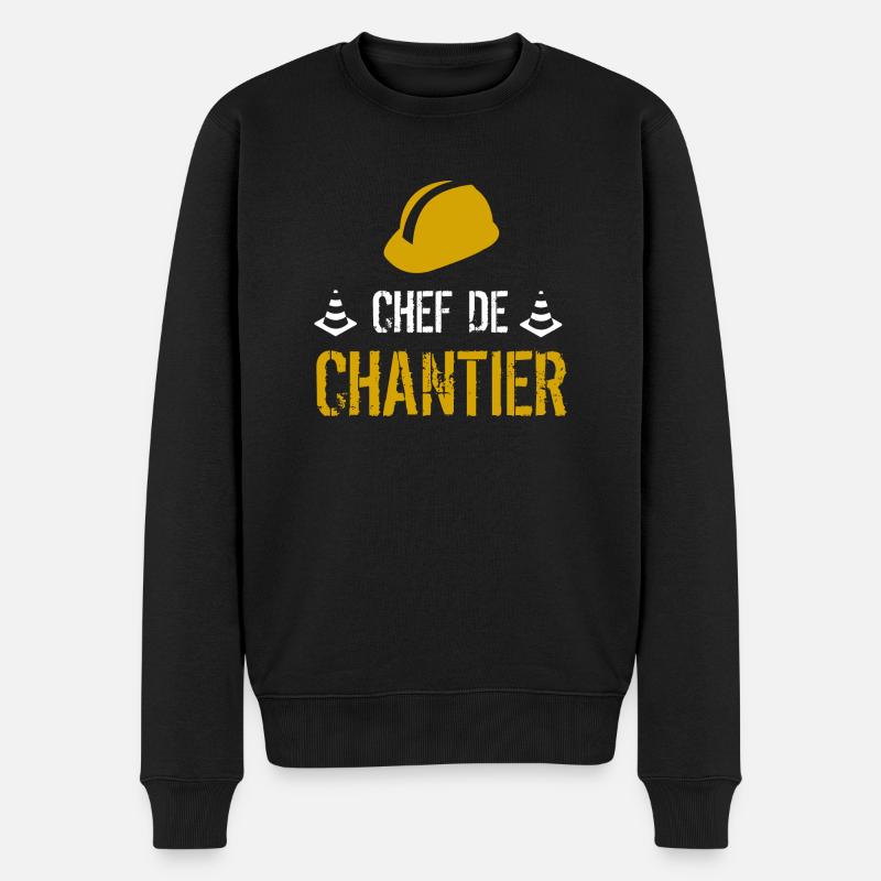 Chef de Chantier Cadeau - Pull Premium bio Homme - noir