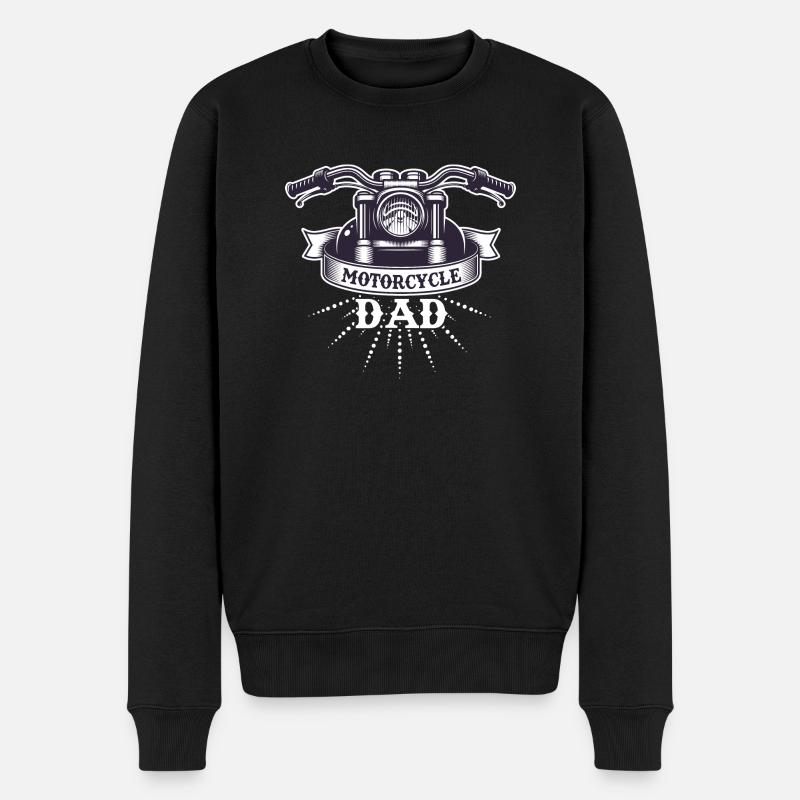 Dad moto - Pull Premium bio Homme - noir