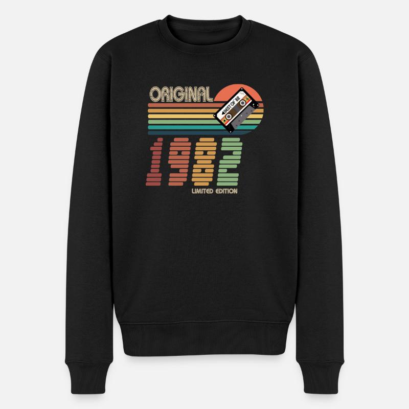 1982 Vintage Anniversaire Rétro Cadeau - Pull Premium bio Homme - noir