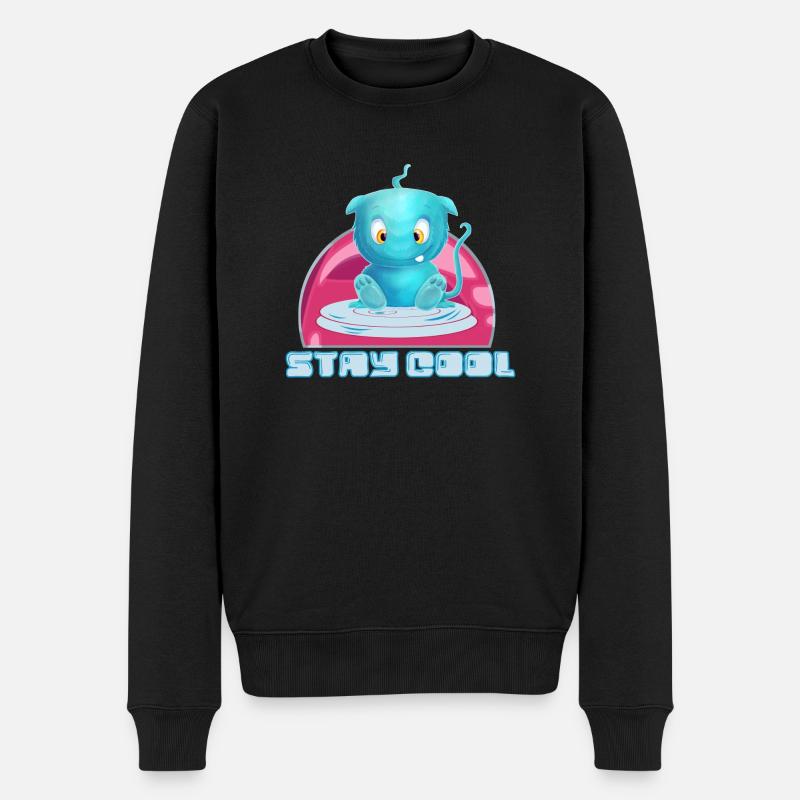 Eisbär Bleibt Cool Süss - Männer Premium Bio Pullover - Schwarz