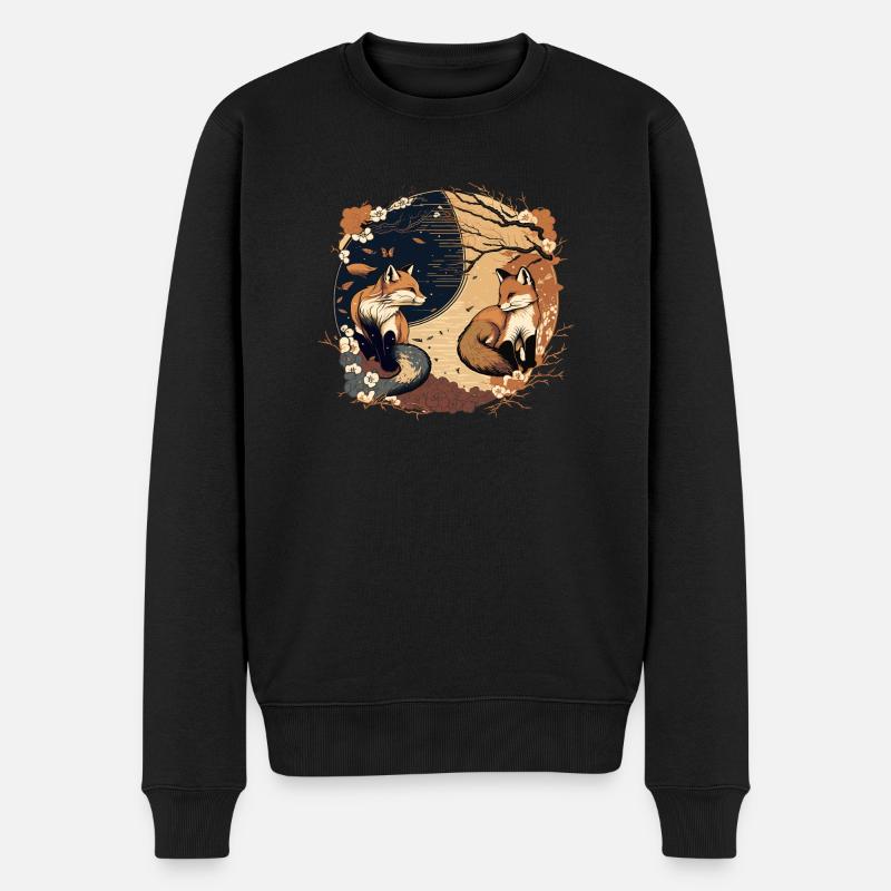 FOX 1 - Männer Premium Bio Pullover - Schwarz