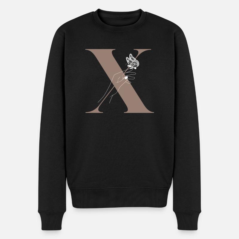 lettre x papillon magique - Pull Premium bio Homme - noir