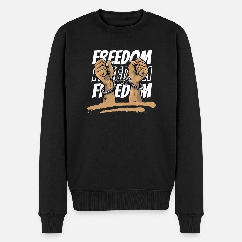 Freedom - Männer Premium Bio Pullover - Schwarz