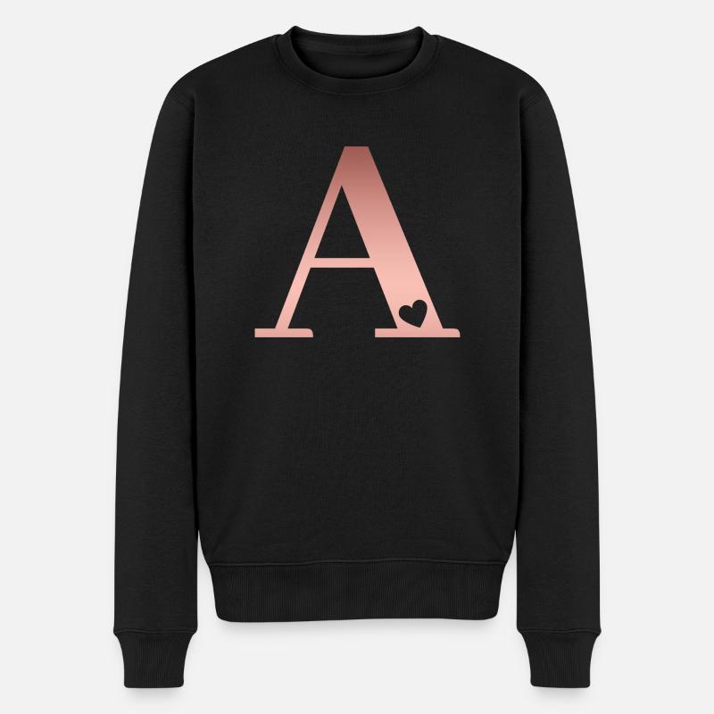 lettre a rose gold - Pull Premium bio Homme - noir