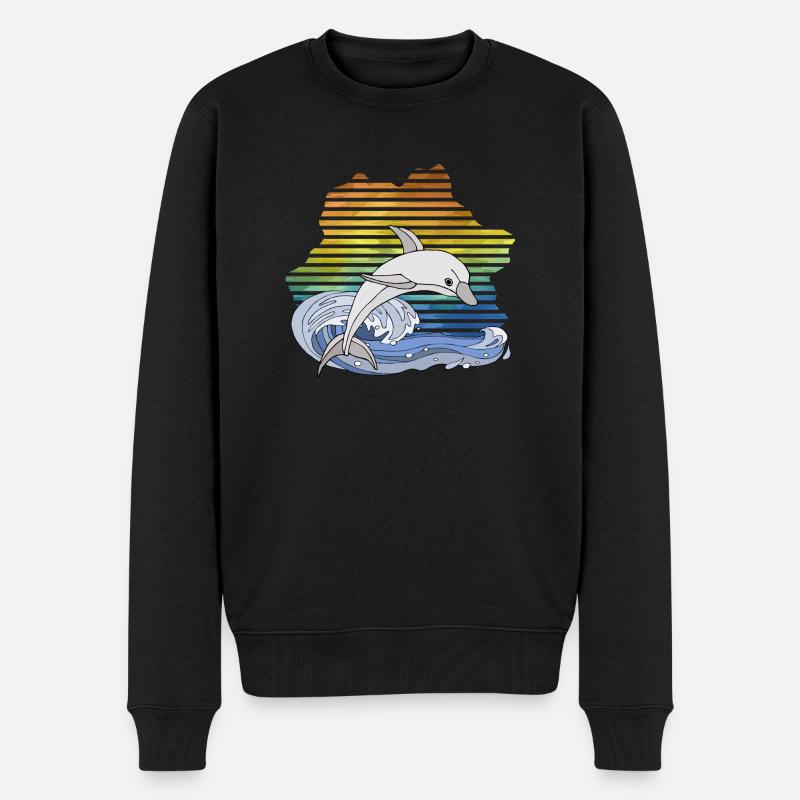 Delfin - Männer Premium Bio Pullover - Schwarz