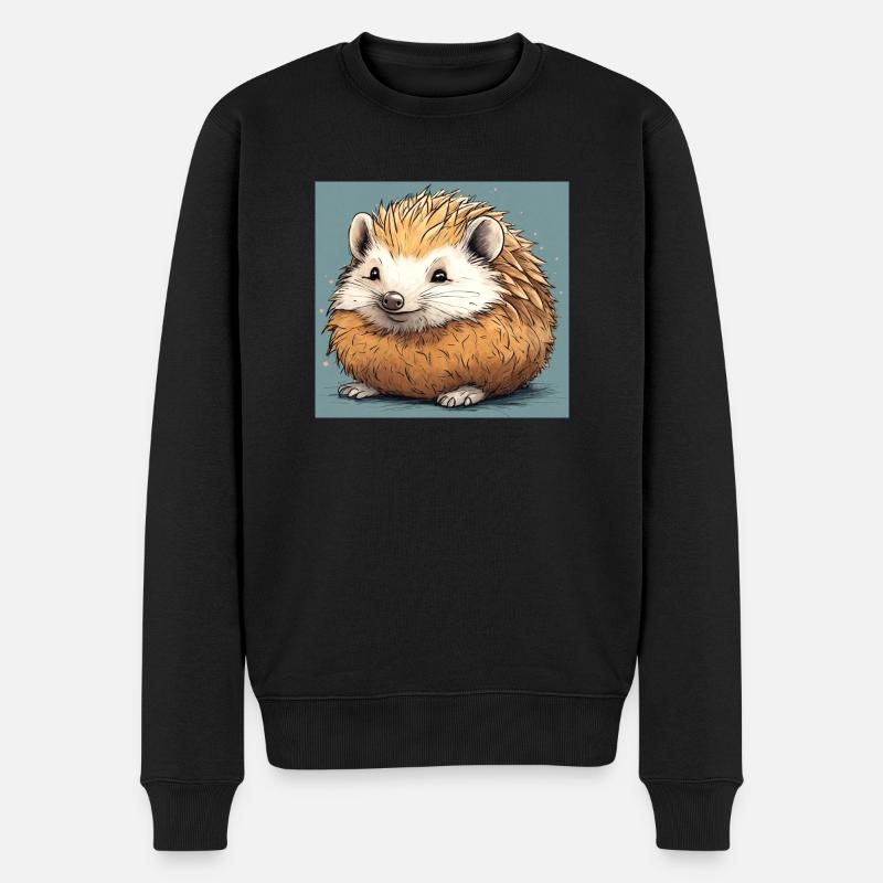 Niedlicher Igel - Männer Premium Bio Pullover - Schwarz