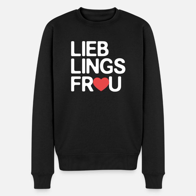 lieblingsfrau - Männer Premium Bio Pullover - Schwarz