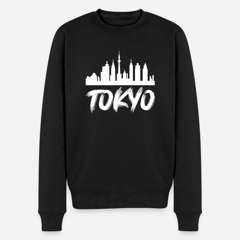 tokyo skyline - Männer Premium Bio Pullover - Schwarz