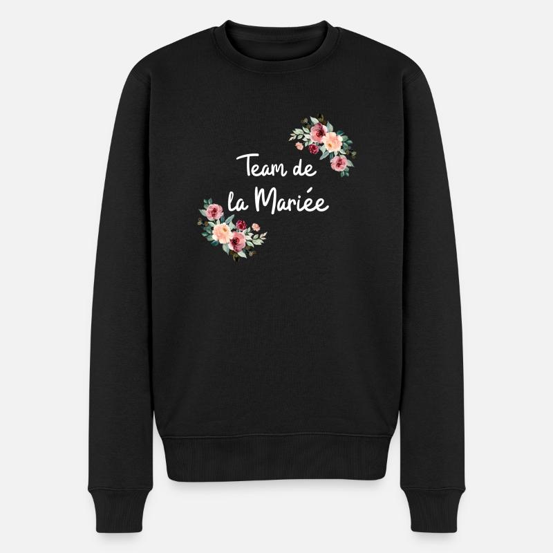 Braut Team Blumen - Männer Premium Bio Pullover - Schwarz