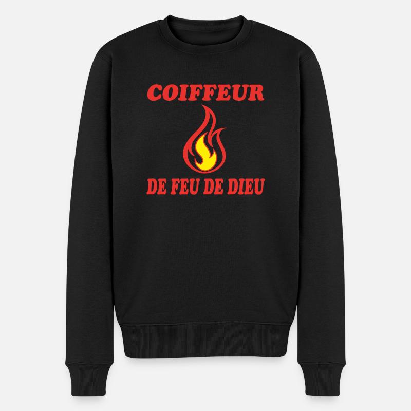 FRISEUR DES FEUERS GOTTES - Männer Premium Bio Pullover - Schwarz