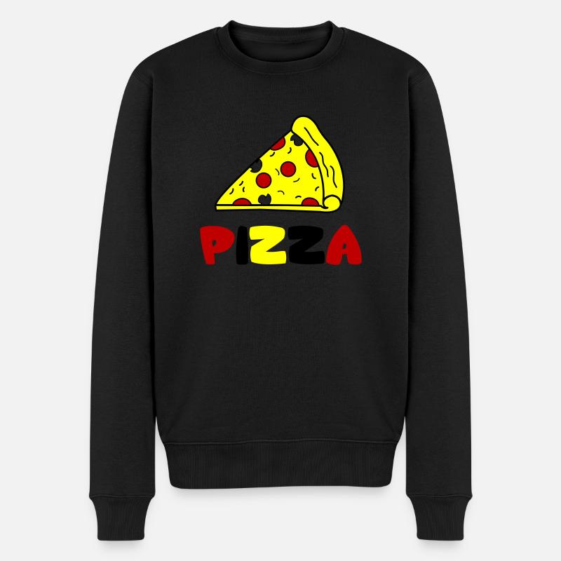 pizza - Männer Premium Bio Pullover - Schwarz
