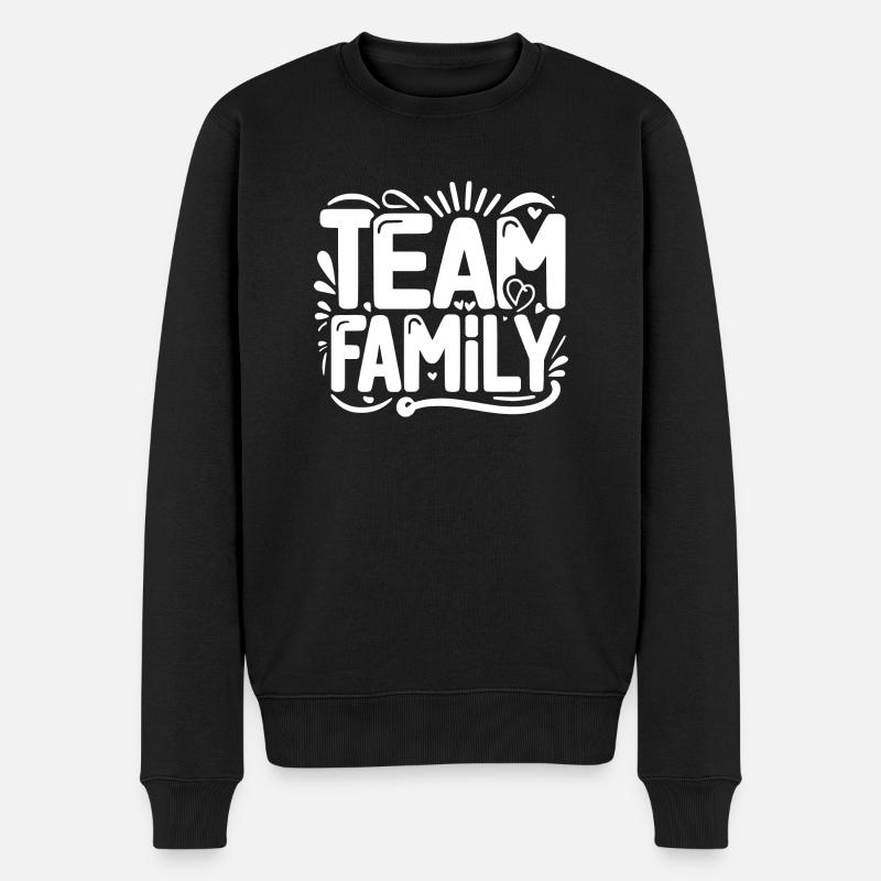 Team-Familie - Männer Premium Bio Pullover - Schwarz