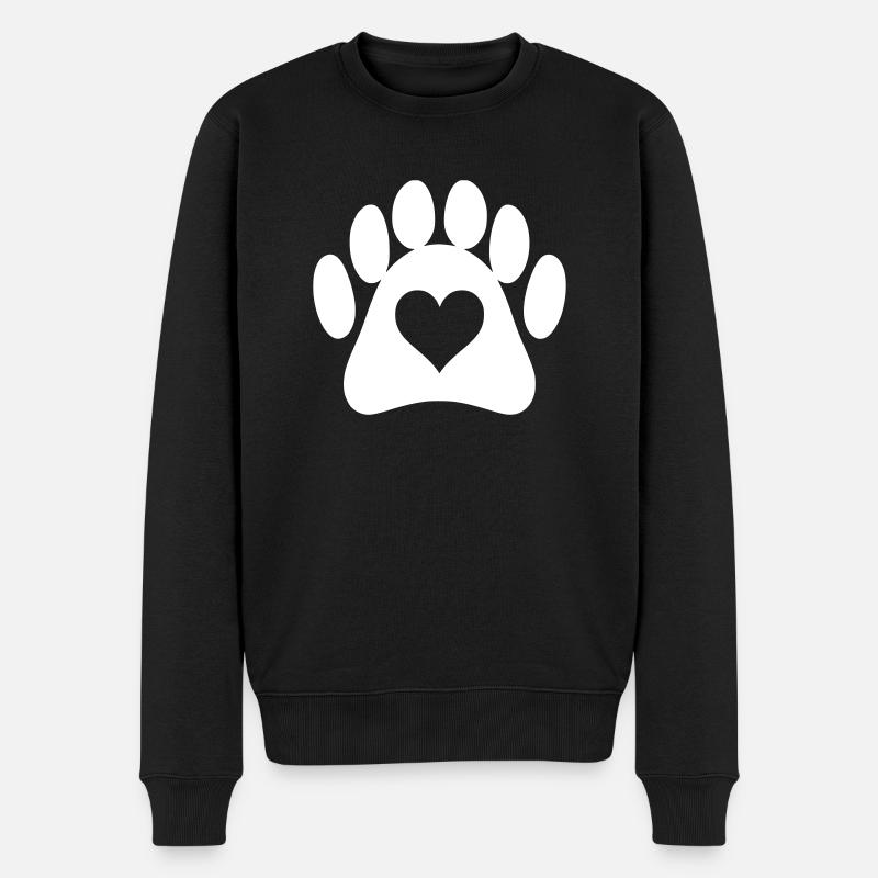 Paw Tracks – L’amour des animaux - Pull Premium bio Homme - noir