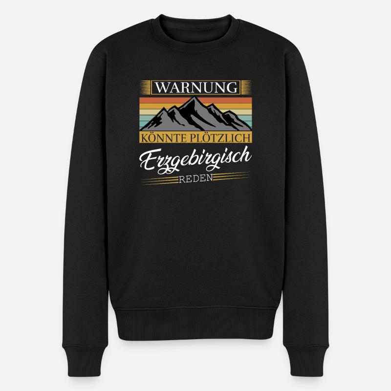 Erzgebirge warnung - Männer Premium Bio Pullover - Schwarz