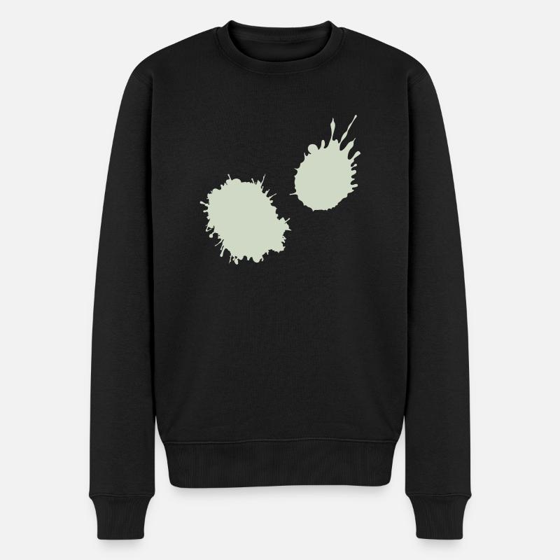 splatter farbklecks - Männer Premium Bio Pullover - Schwarz