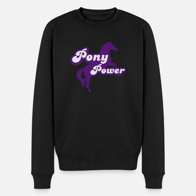 Pony - Männer Premium Bio Pullover - Schwarz
