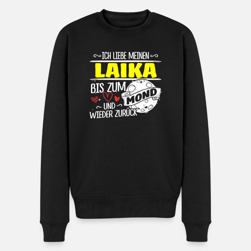LAIKA - Mond - Männer Premium Bio Pullover - Schwarz