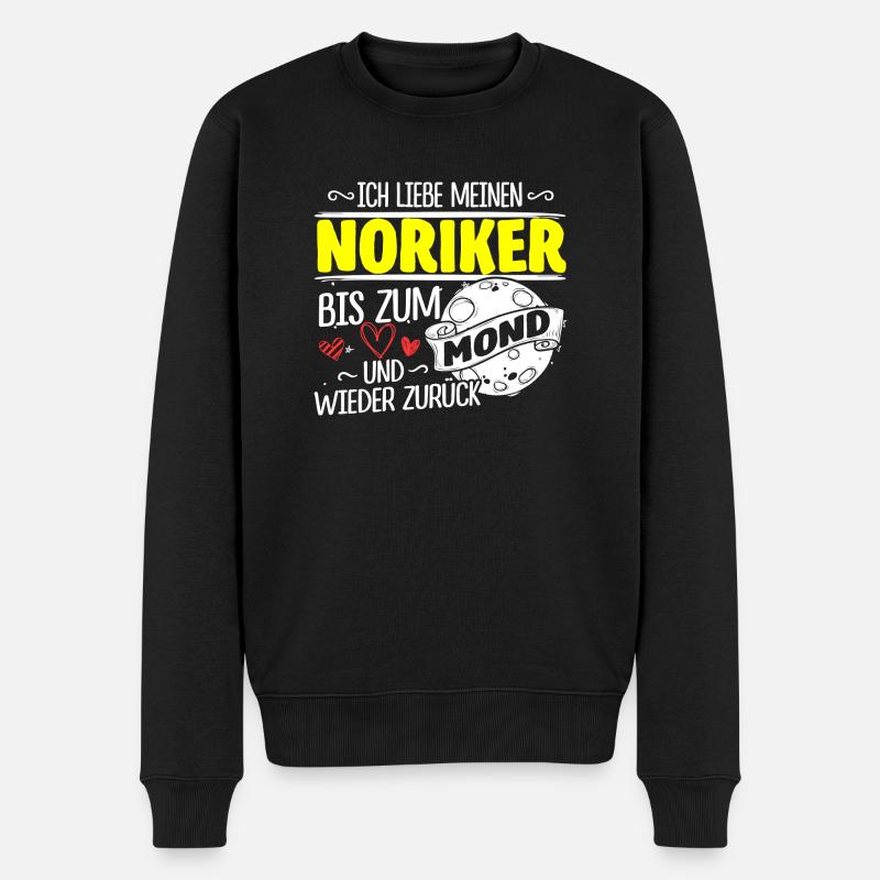 NORIKER - Mond - Männer Premium Bio Pullover - Schwarz