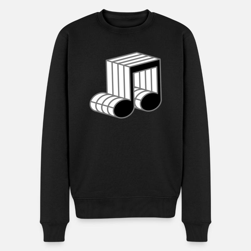 musiknote muster symbol kontur 3d zeichen party mu - Männer Premium Bio Pullover - Schwarz