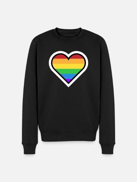 Heart rainbow - Men's Premium Organic Jumper - black