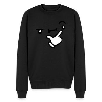 Thinking Face Thoughtful - Men's Premium Organic Jumper - black - Front - Nico (187cm)
