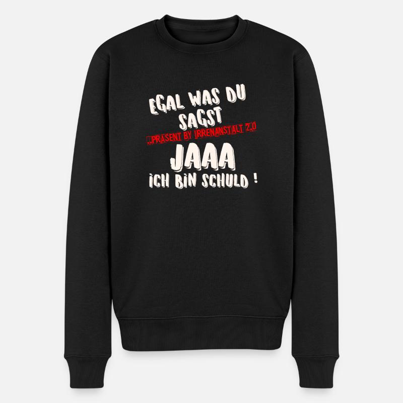 ICH BIN SCHULD - Männer Premium Bio Pullover - Schwarz